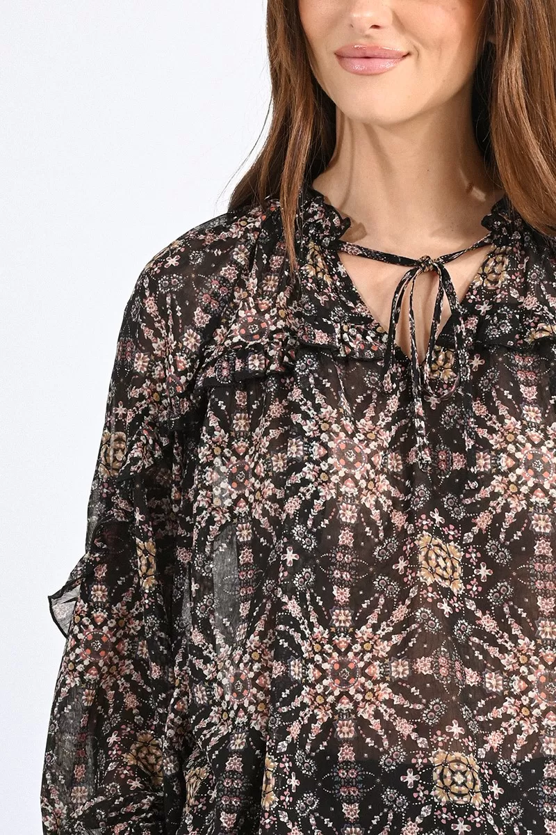 Blouse Hortense en voile imprimé MB1