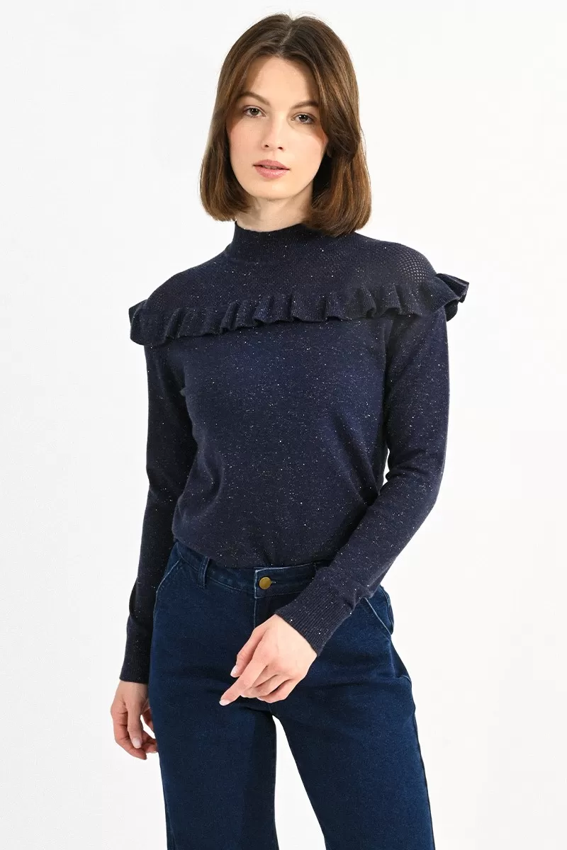 pull-maille-pointelle-aux-epaules MB 1