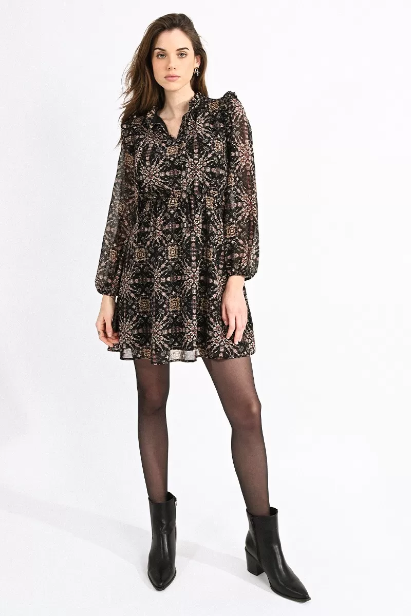 robe-imprimee-a-manches-bouffantes MB 1