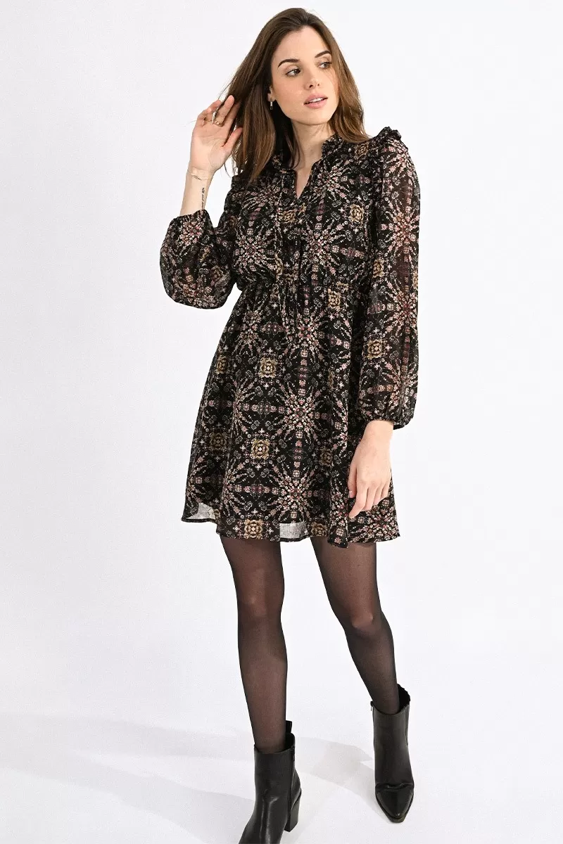 robe-imprimee-a-manches-bouffantes MB 2