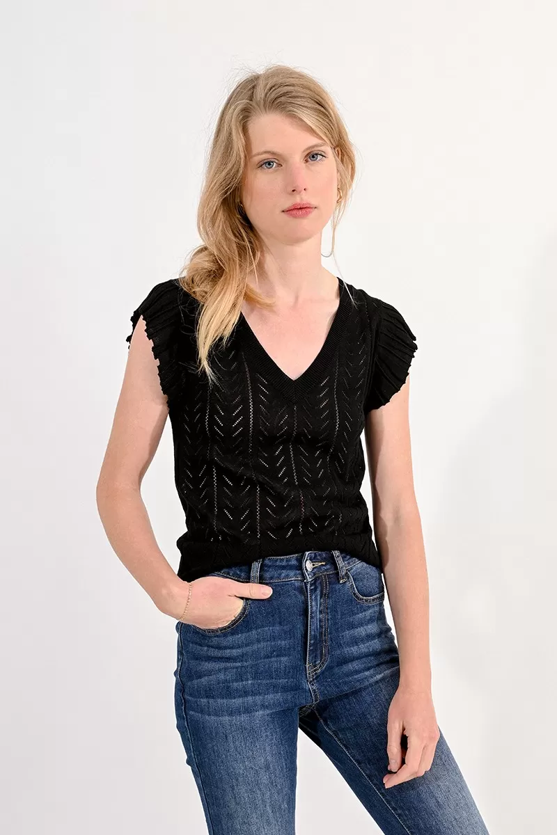 Top imitation maille
