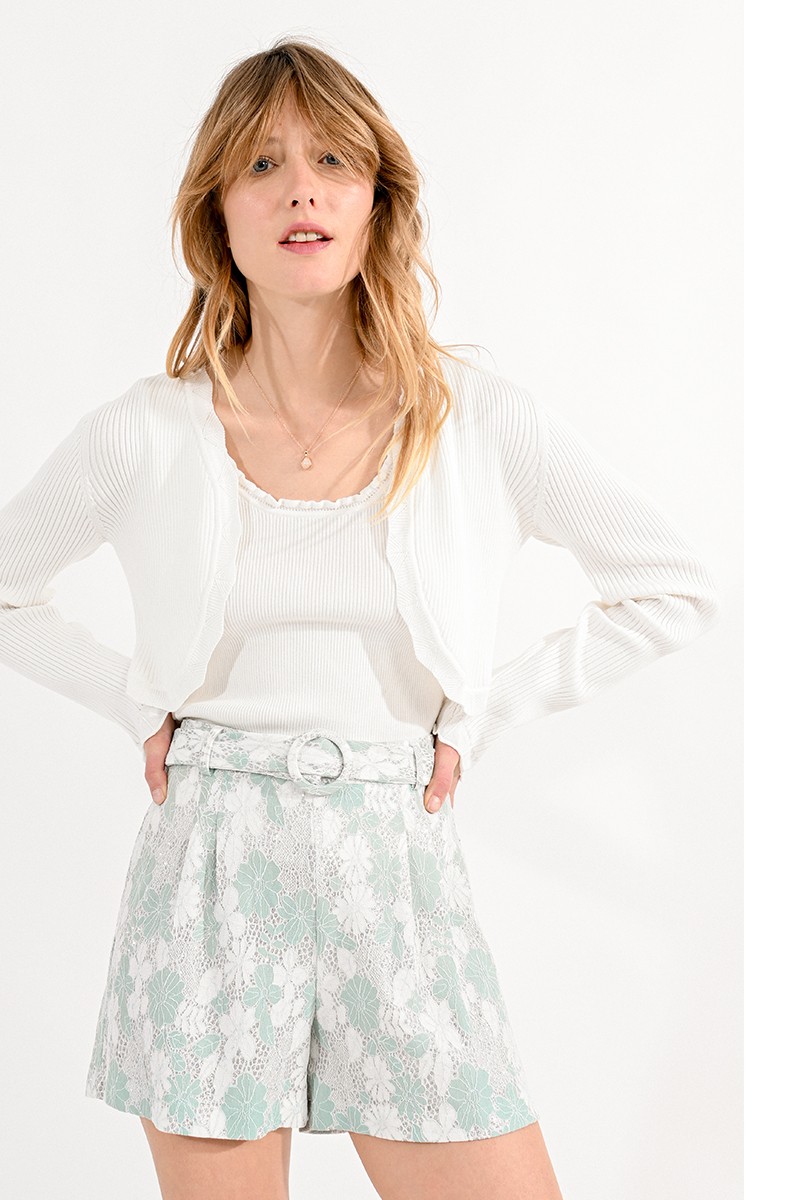 Cardigan côtelé