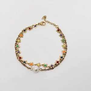 Bracelet fleurs/perle