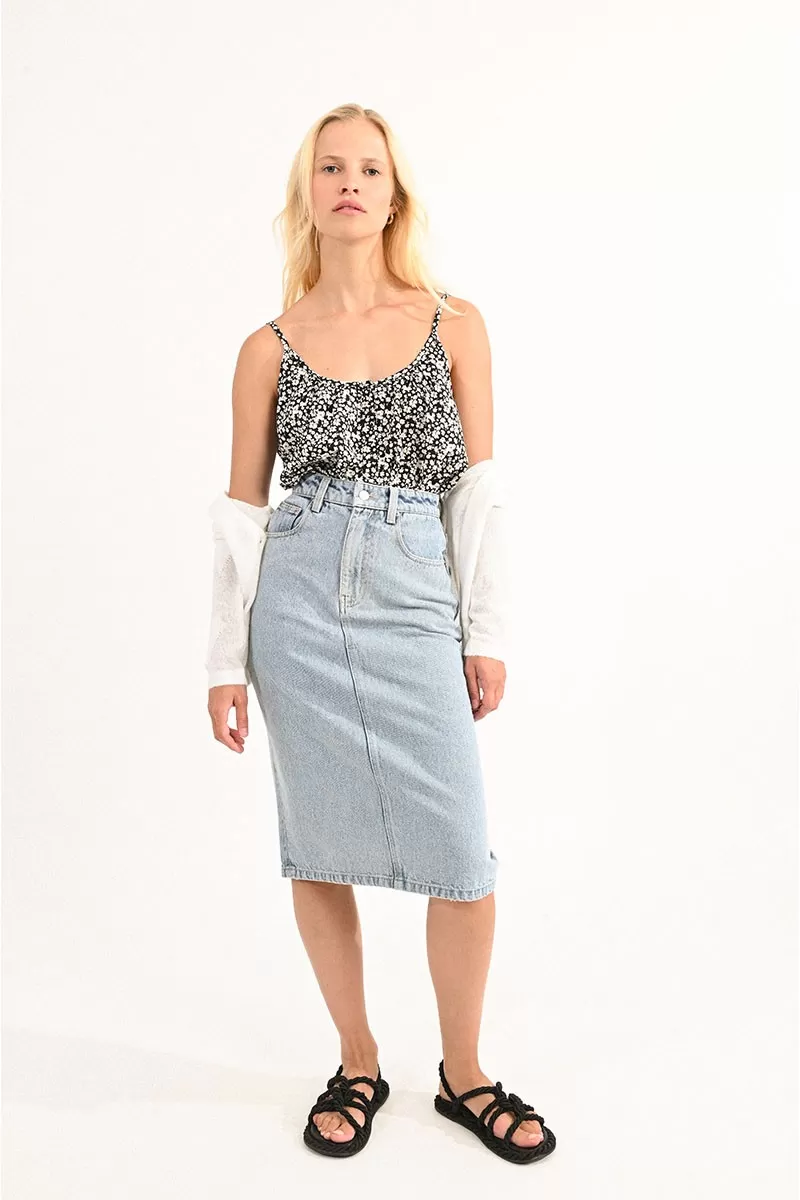 Jupe crayon denim 1