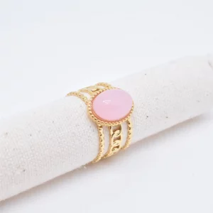 Bague dorée pierre naturelle