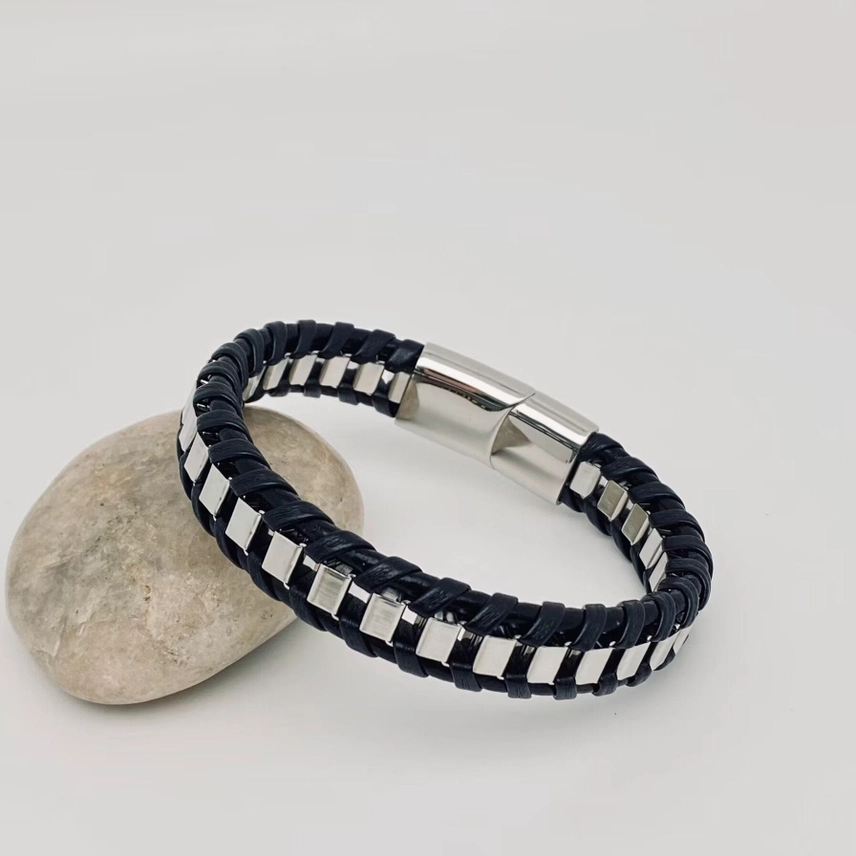 Bracelet homme engrenage argenté
