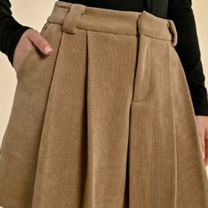 Jupe short plissée velours – Image 4