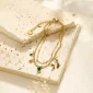 Bracelet double chaîne malachite
