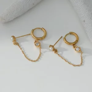 Boucles d'oreilles créoles strass