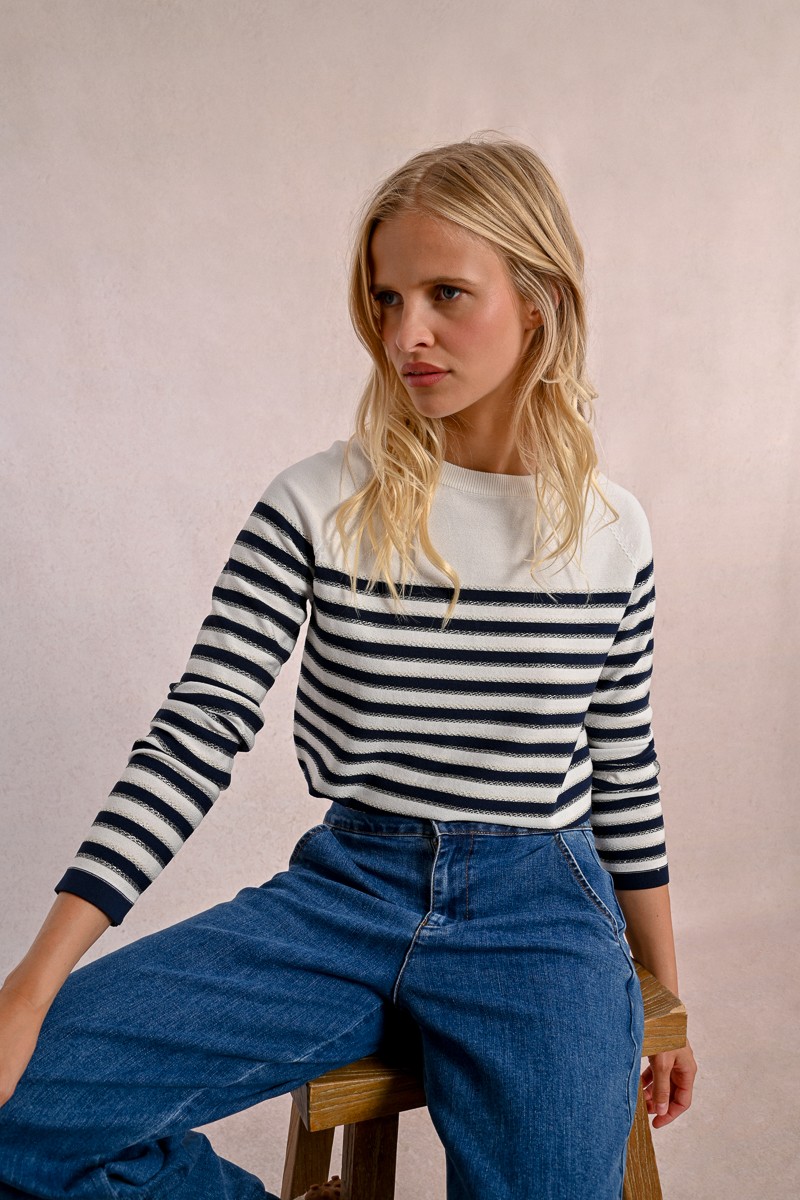 Pull marinière lurex