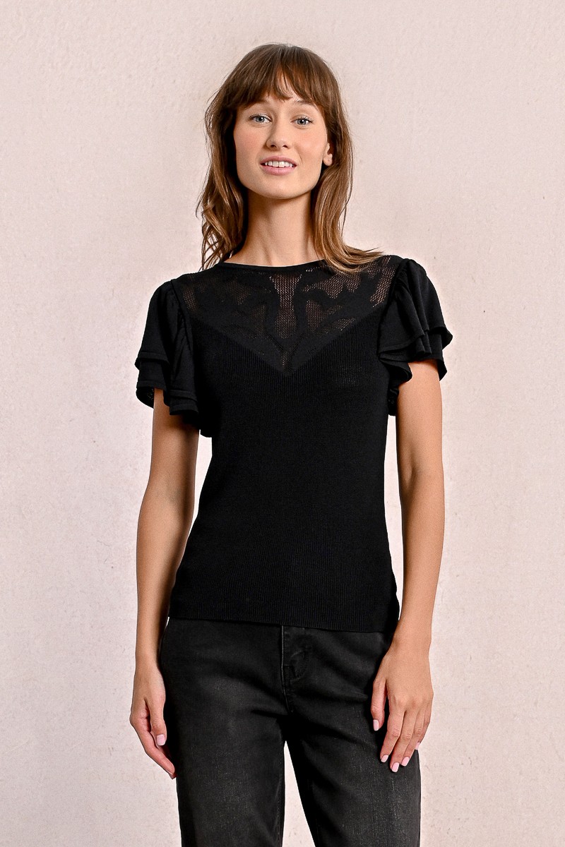 T-shirt ajusté volanté