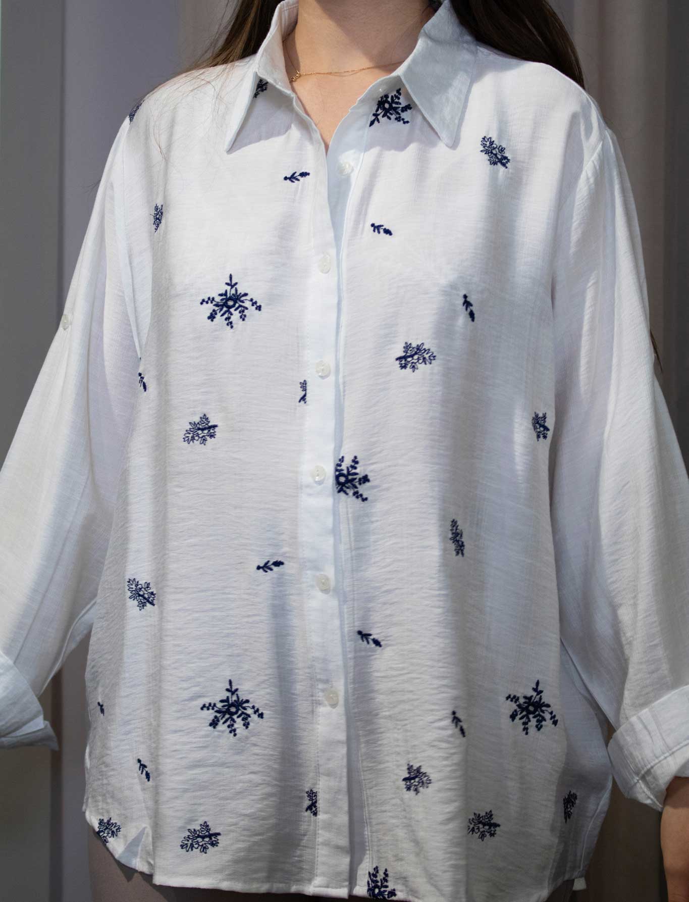 chemise feuillage