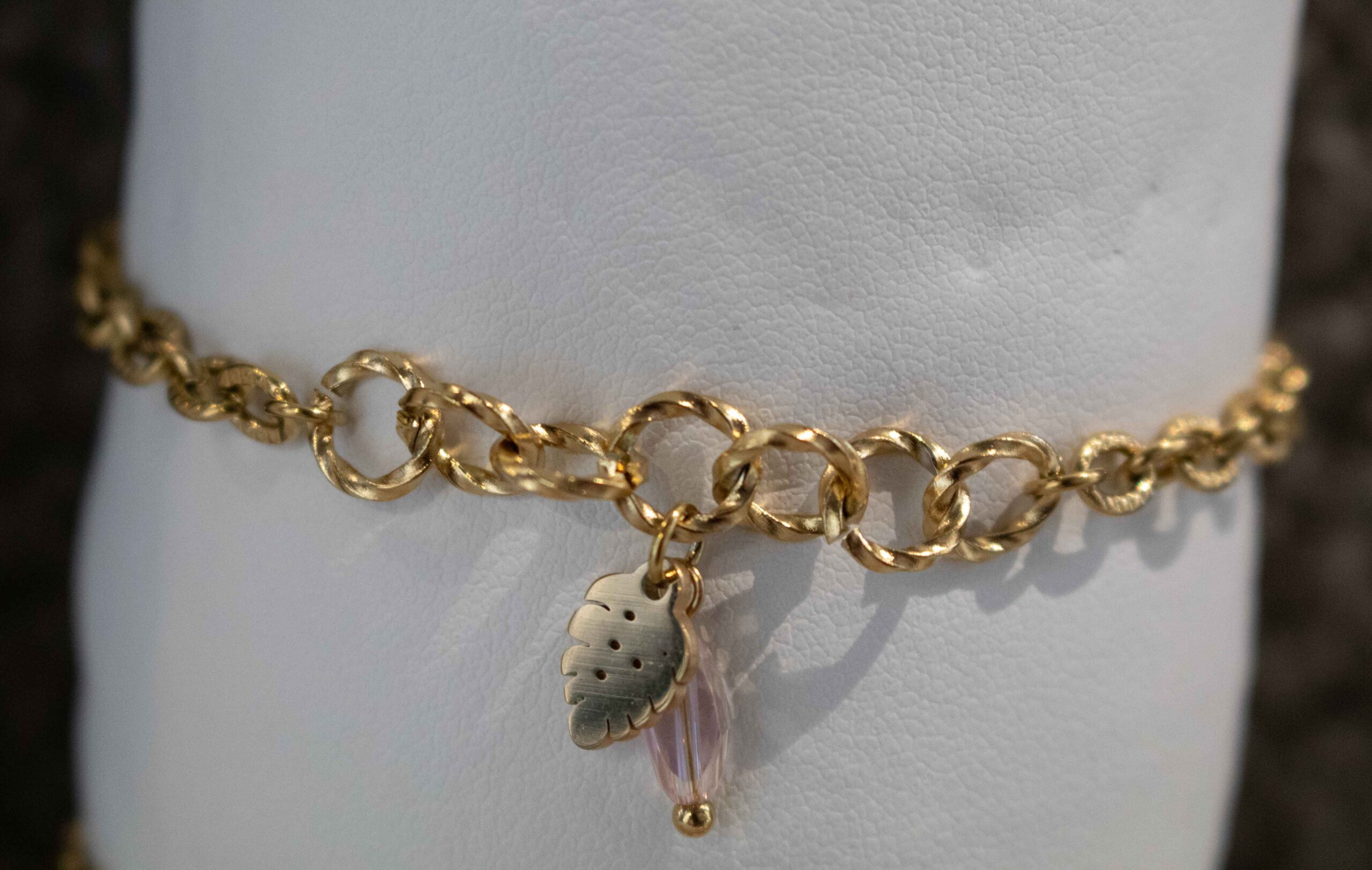 Bracelet anneaux feuilles