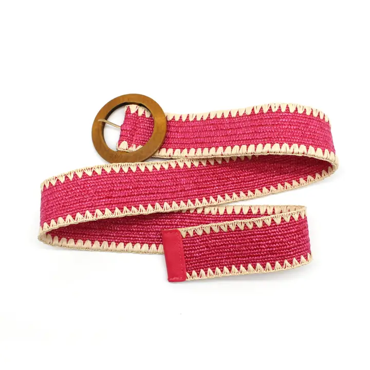 Ceinture bohème ronde fushia
