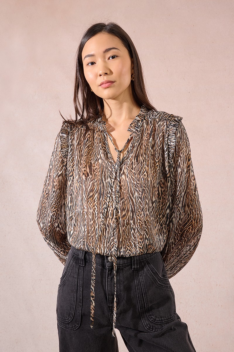 Blouse imprimée sauvage