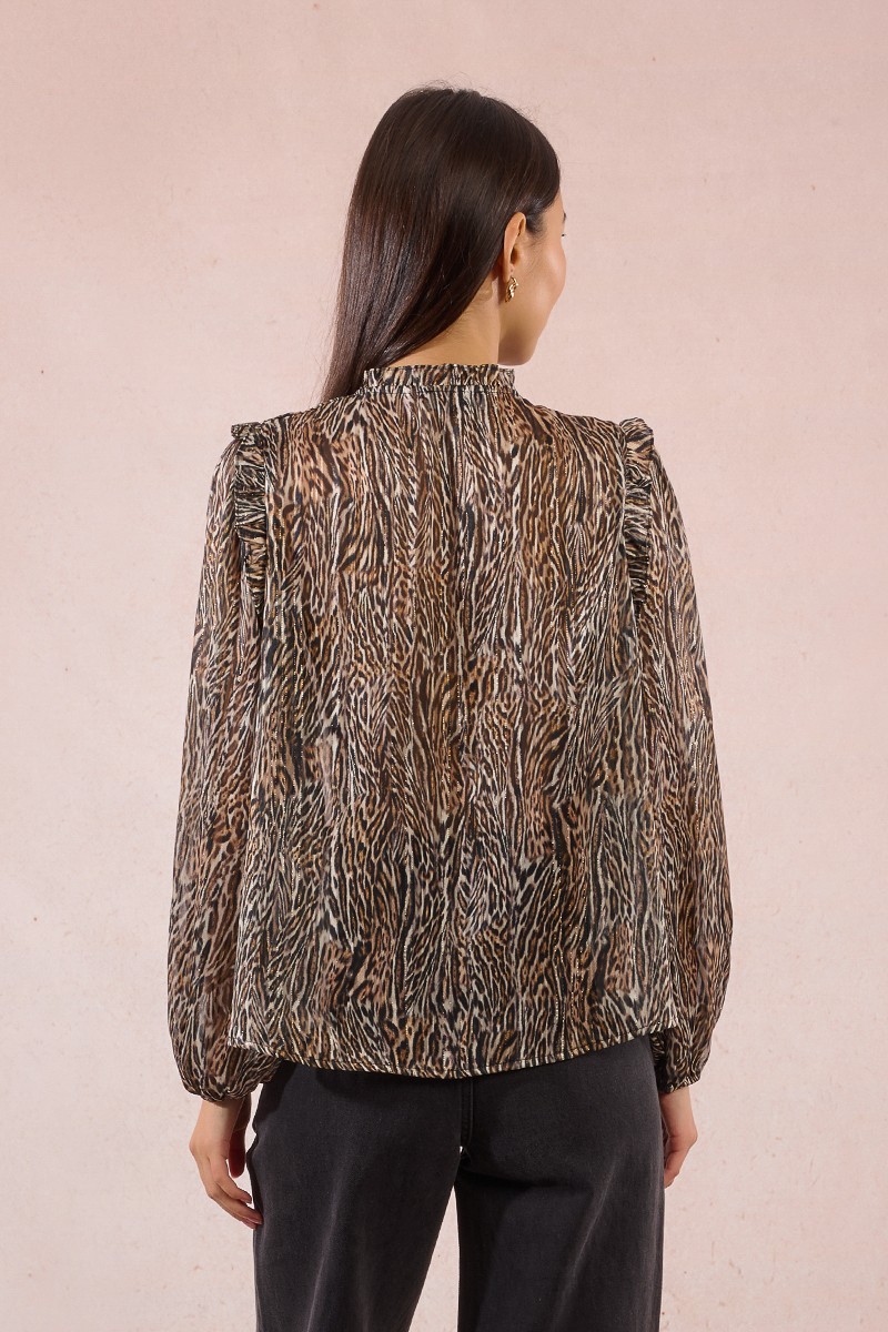 Blouse imprimée sauvage