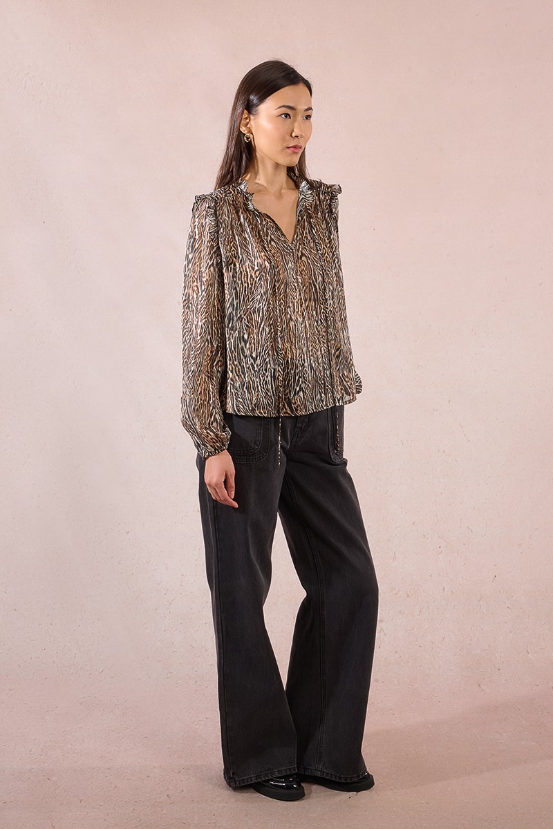 Blouse imprimée sauvage
