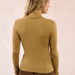 Col roulé irisé en maille côtelée