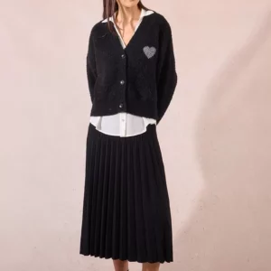 Gilet maille imprimé cœur – Image 3