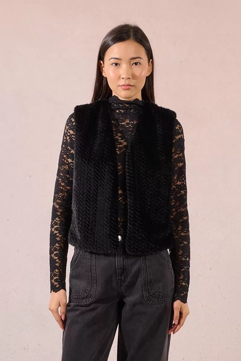 Gilet S/M fourrure ZIGZAG