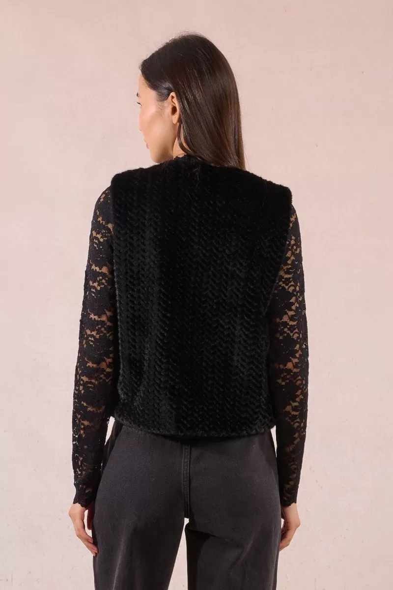 Gilet S/M fourrure ZIGZAG