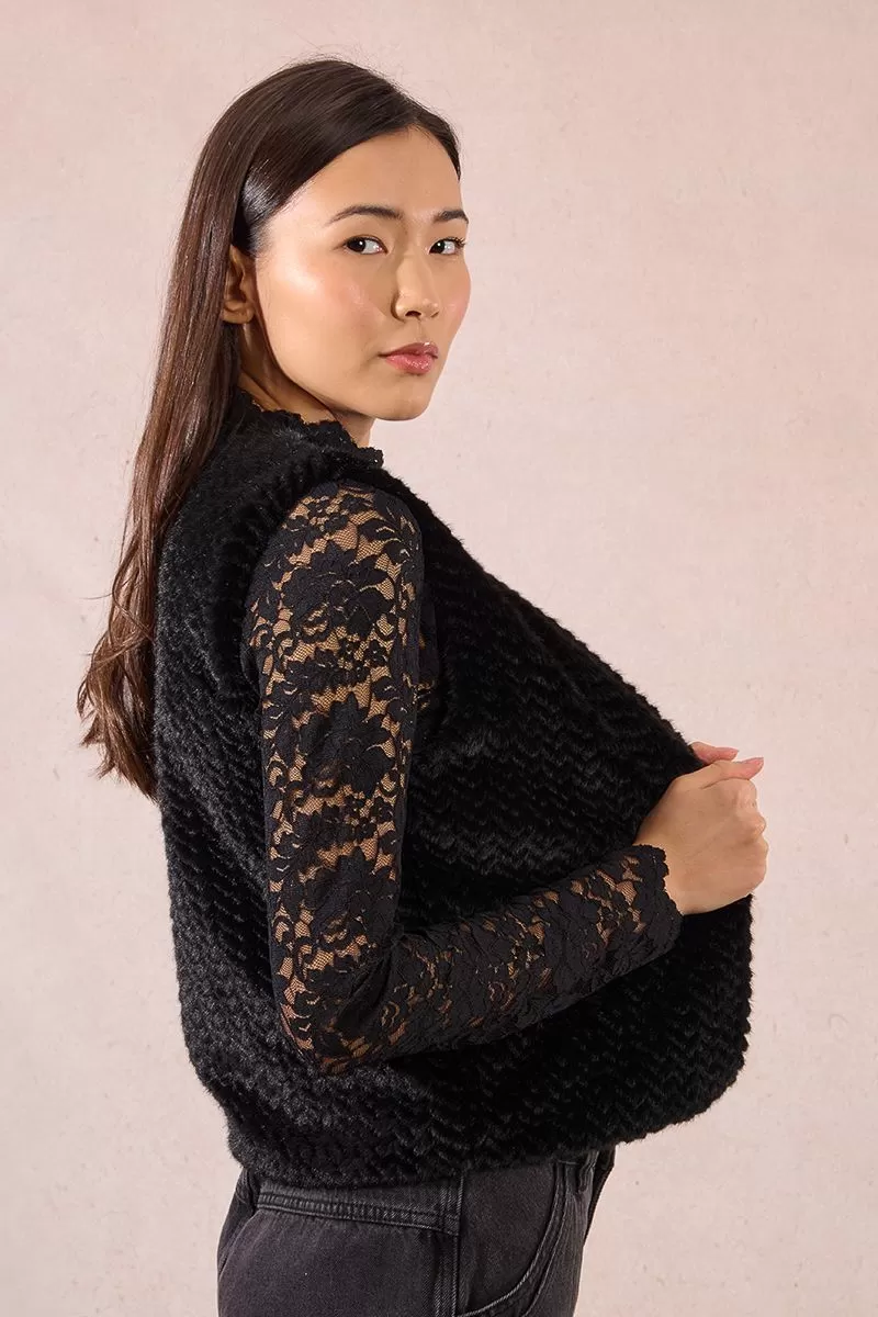 Gilet S/M fourrure ZIGZAG