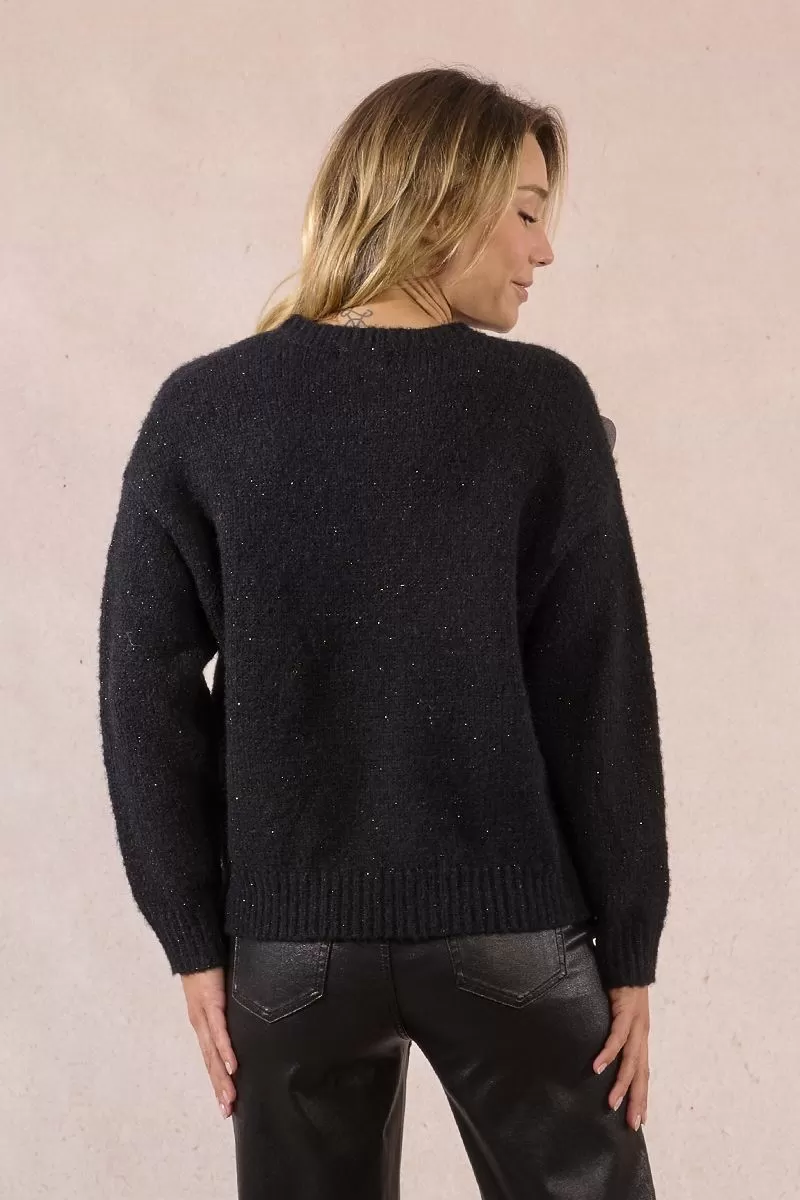 Pull fleurs en relief