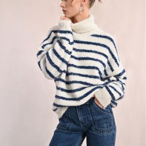 Col roulé marinière irisé