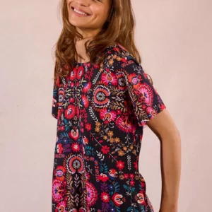 Robe courte imprimée florale