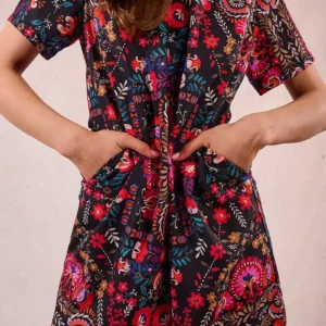Robe courte imprimée florale