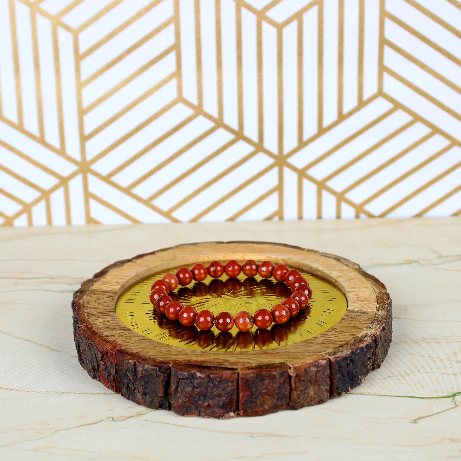 Bracelet pierre naturelle Jaspe rouge