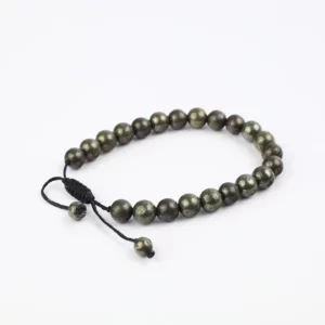 Bracelet macramé pierre naturelle de Pyrite