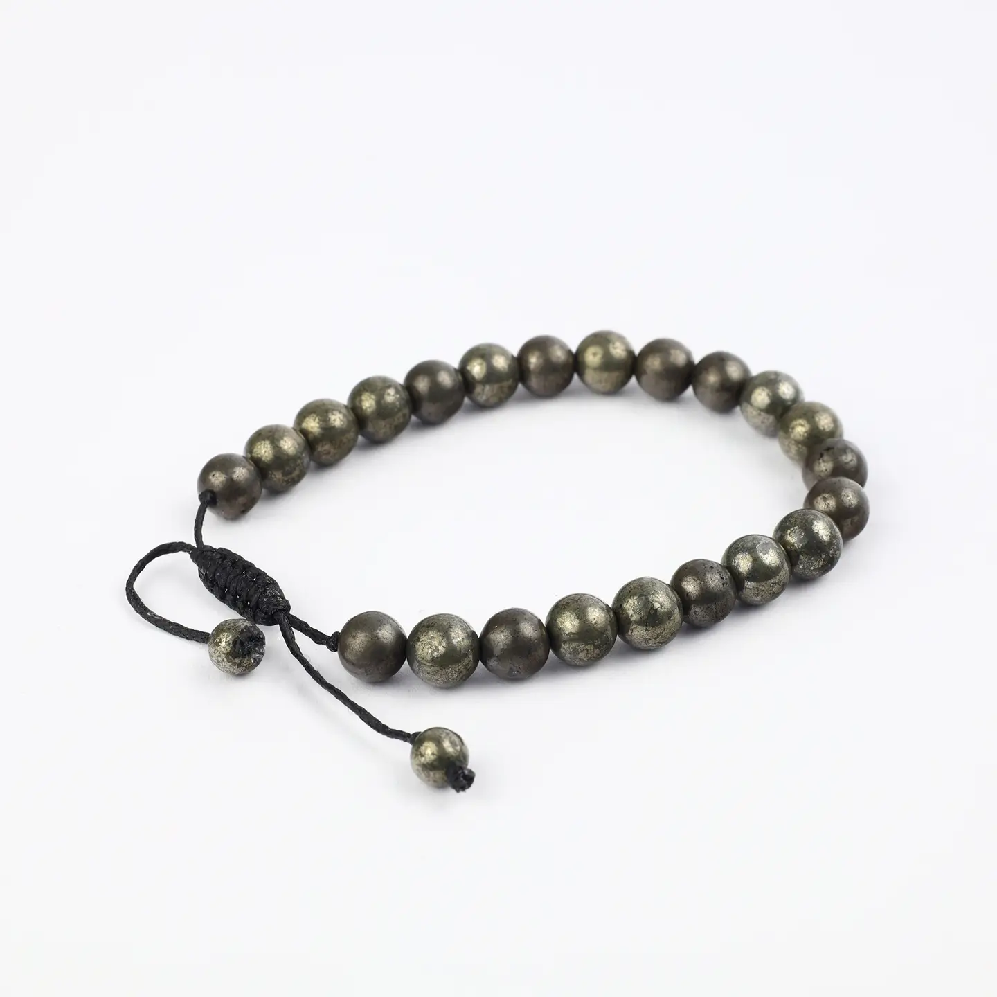 Bracelet macramé pierre naturelle de Pyrite