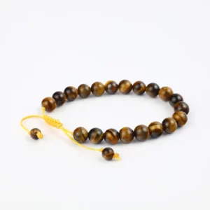 Bracelet macramé pierre naturelle oeil du tigre