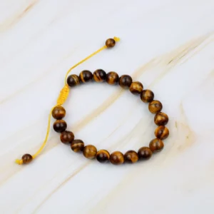 Bracelet macramé pierre naturelle oeil du tigre